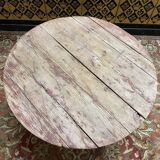 Wrought iron garden table with round top