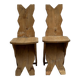 Paire chaises pin brutaliste