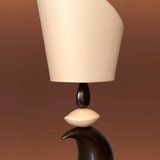 Louis Drimmer stylized lamp boat on the wave - ceramic enamelled two colors - 70s