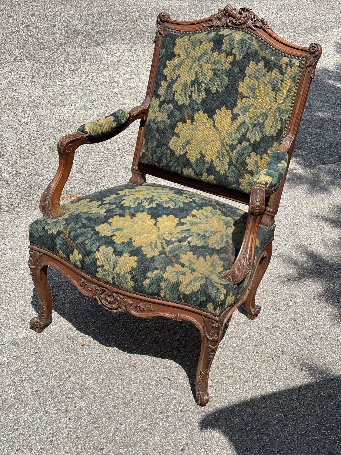Regency armchair with plant tapestry