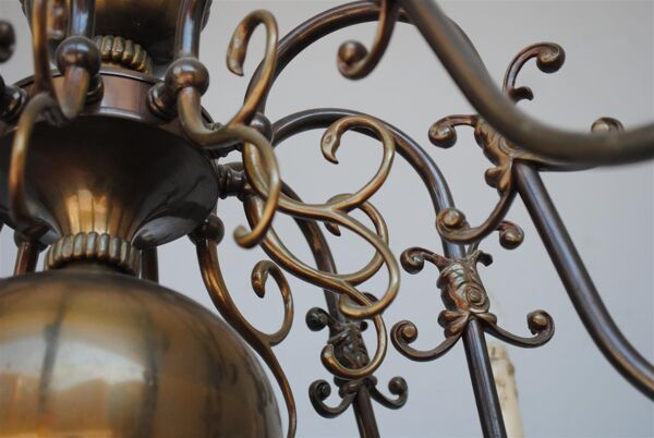 Lustre de style Hollandais en cuivre 10 feux