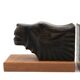 Art Deco wooden bookends with feline heads