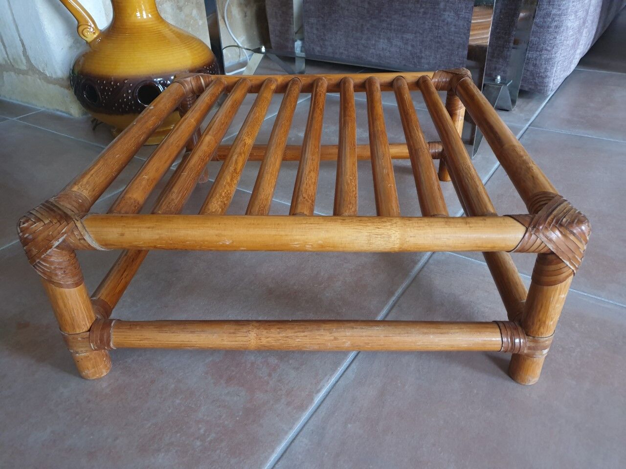 Bamboo luggage rack coffee table
