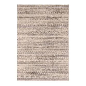 Beige wool ethnic rug