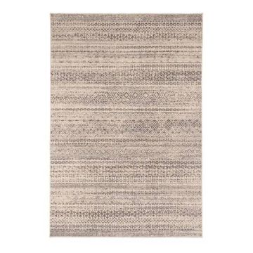 Beige wool ethnic rug