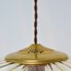 Vintage Light Beige Glass and Brass Pendant Lamp