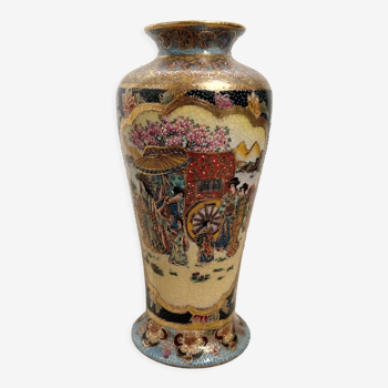 Vase Satsuma porcelaine chinoise XXe