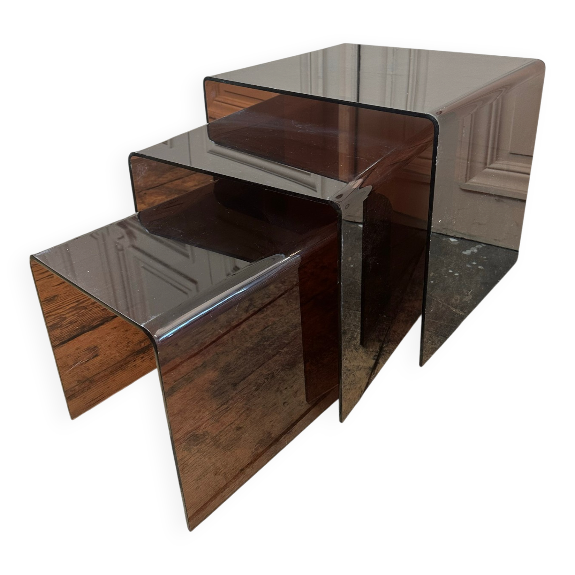 Table gigogne plexi