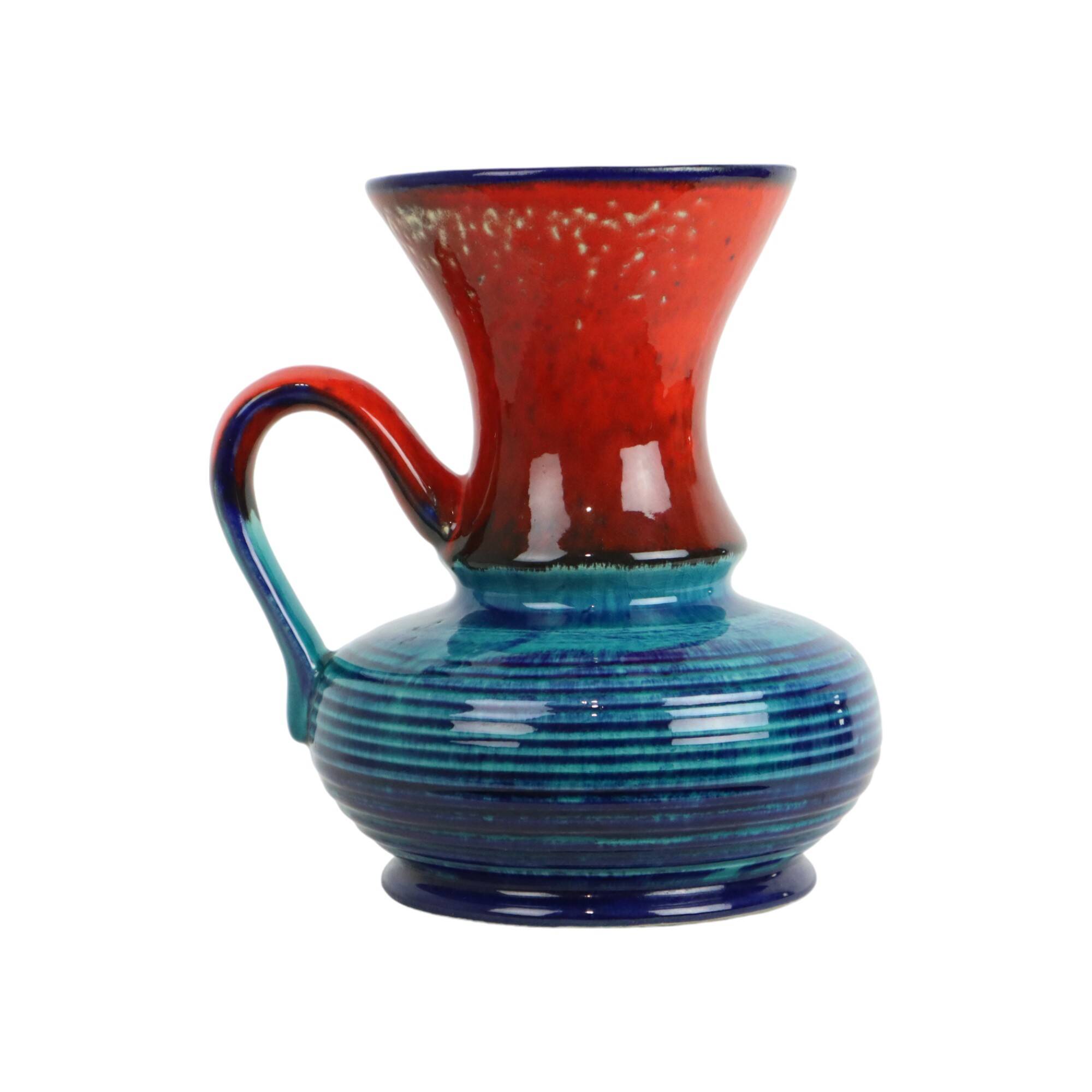Rare Bay Vase Blue Red West Germany Vintage 79-25