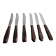 Set of 6 table knives Red Bakelite handle Art Deco period 1930 Stainless steel blade