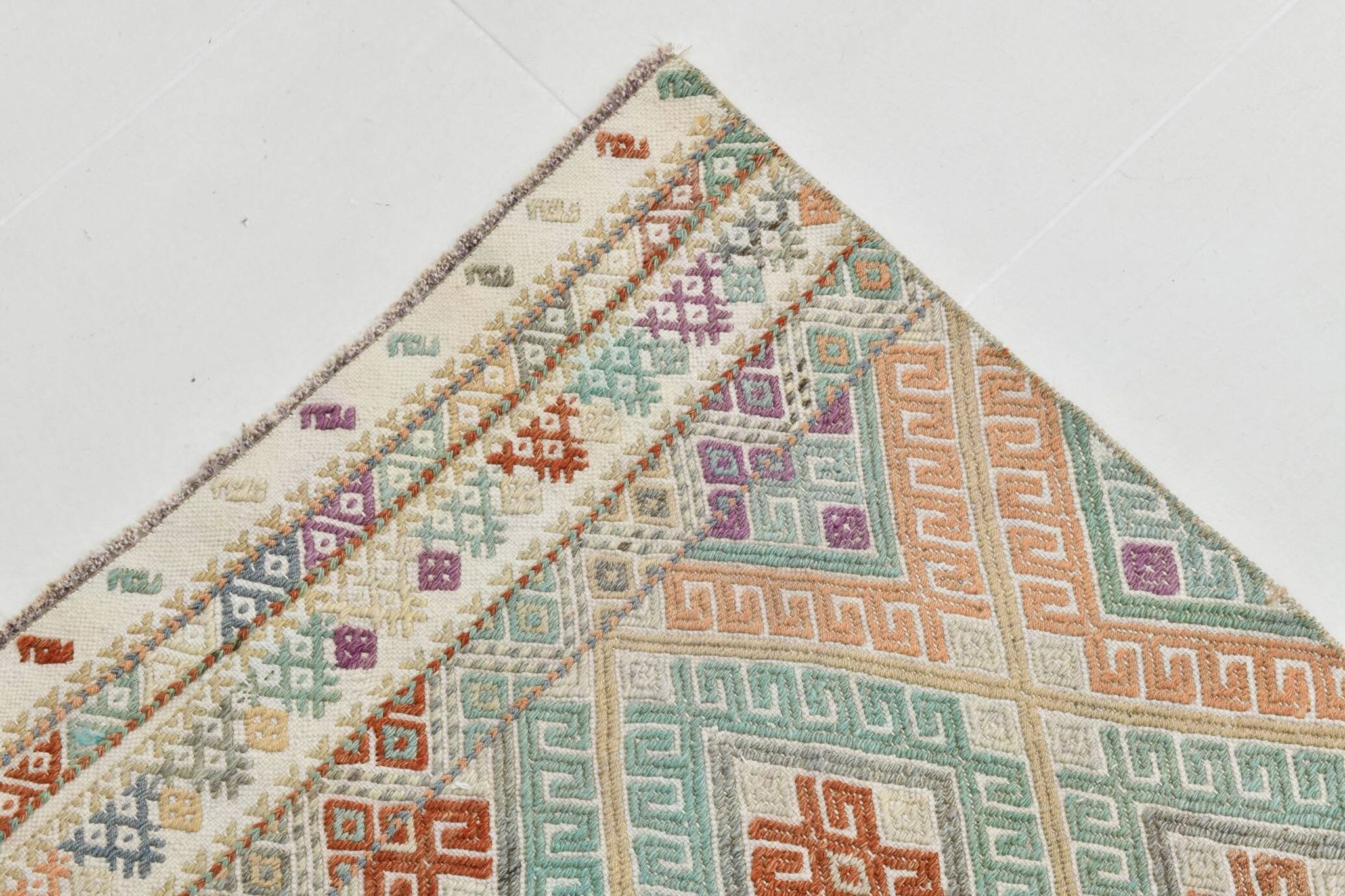 3x9 Soft Pastel Kilim Runner Rug, 81x286Cm