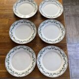 Set 6 flat plates badonviller model champagne