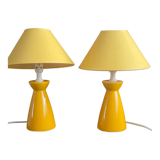Bedside yellow lamps