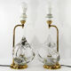 Vintage french crystal and brass lamps