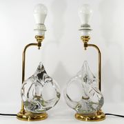 Vintage french crystal and brass lamps