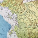 North Pole Arctic Ocean Greenland Iceland vintage map from 1950