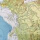North Pole Arctic Ocean Greenland Iceland vintage map from 1950