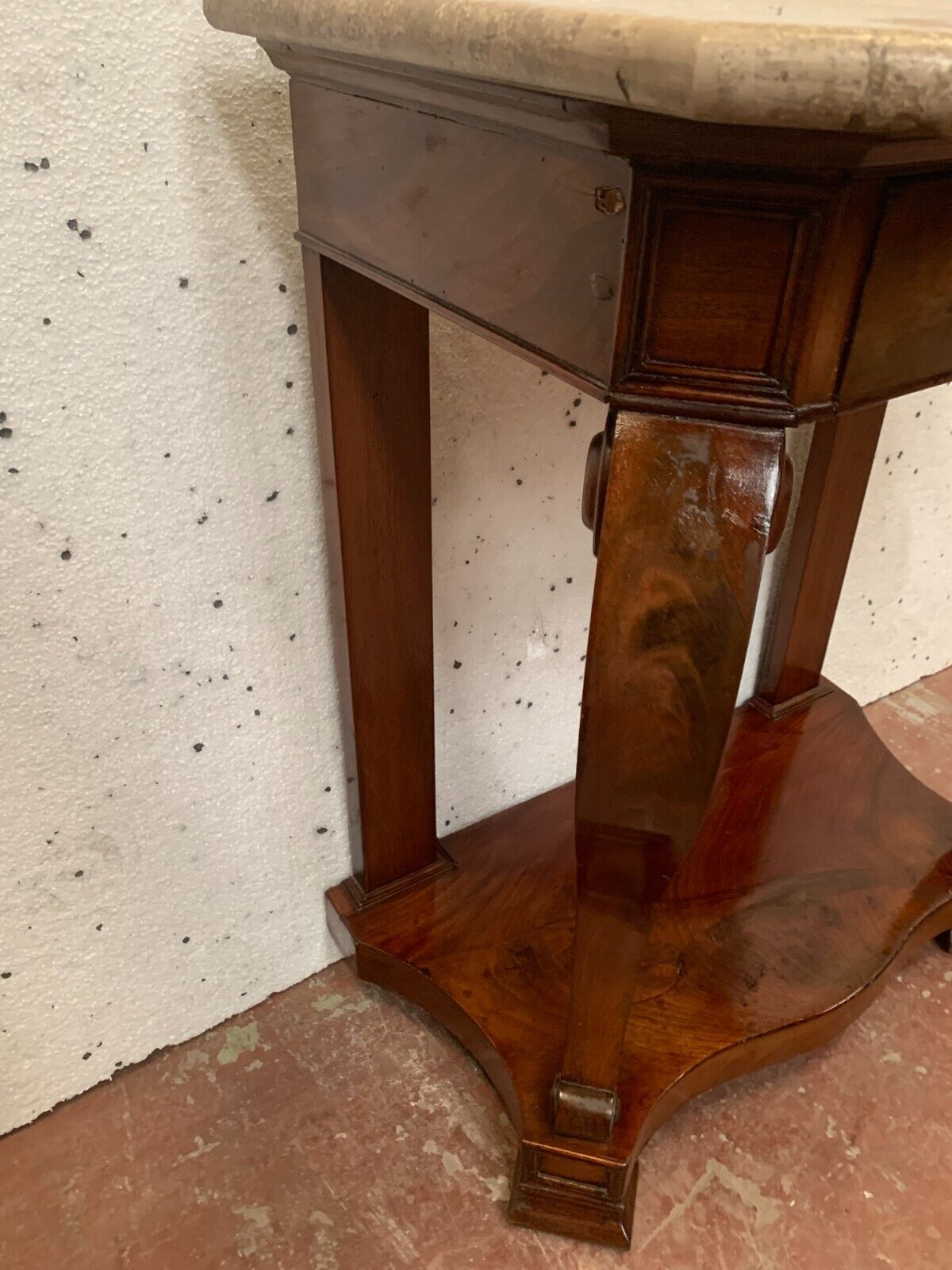 Louis Philippe console in mahogany and veneer XIX century