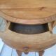 Round guèridon with drawer in light pine, 60s