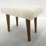 Mid-century Stool in Sheep Skin Fabric, 1970's