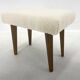Mid-century Stool in Sheep Skin Fabric, 1970's