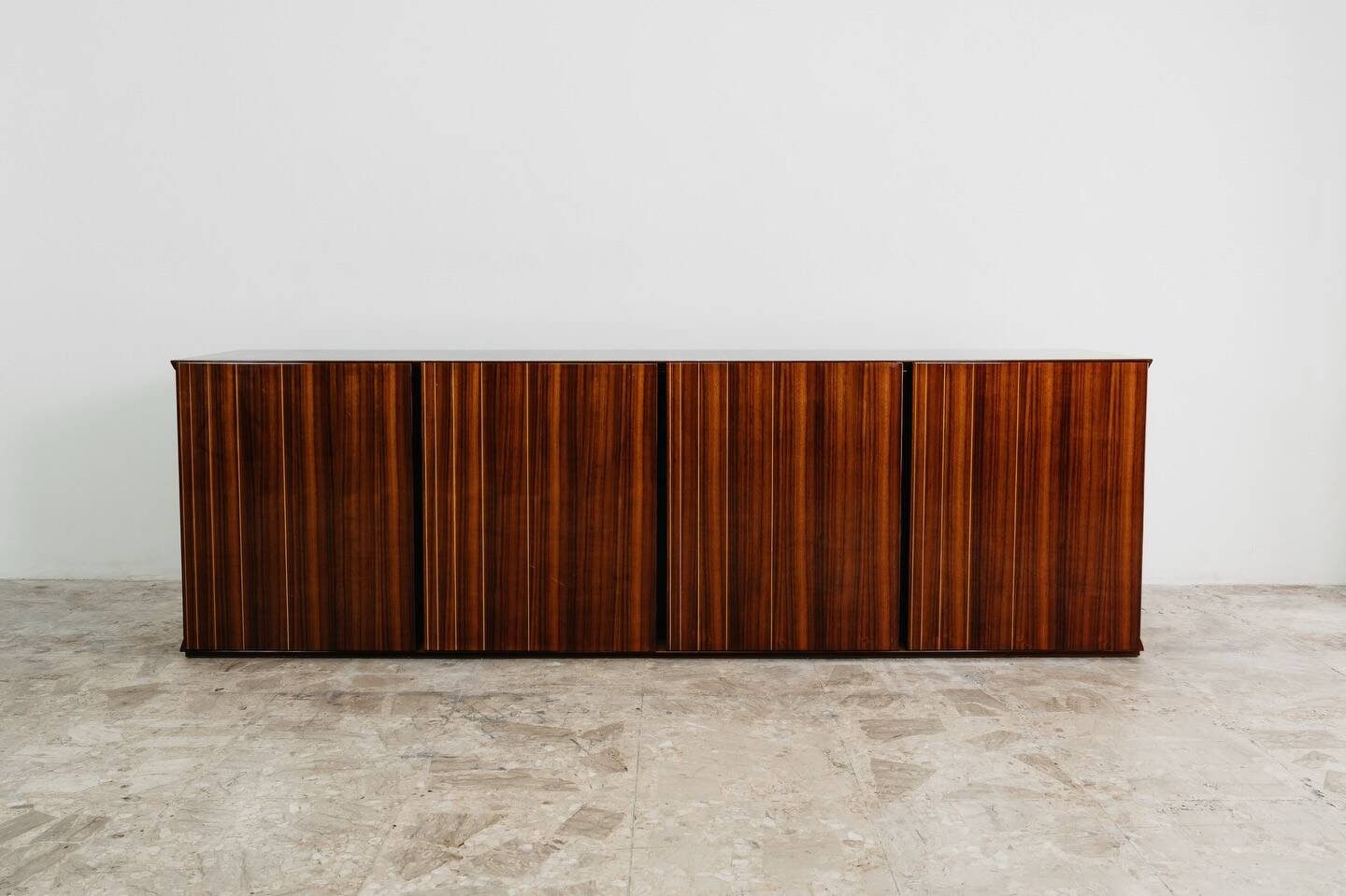 Credenza In Palissandro Monumentale Zebrawood Lacquered Mid-Century De
