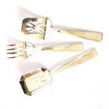 Set of 3 modernist 1950s dessert cutlery in silver by RENEKA.