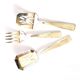 Set of 3 modernist 1950s dessert cutlery in silver by RENEKA.