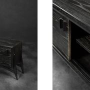 Mid-Century Modern Scandinavian Buffet in Dark Raw Oak with Wooden Handles, 1960s