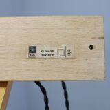 Mid-century adjustable wooden wall lamp with rattan shade, Lipta, 1970s