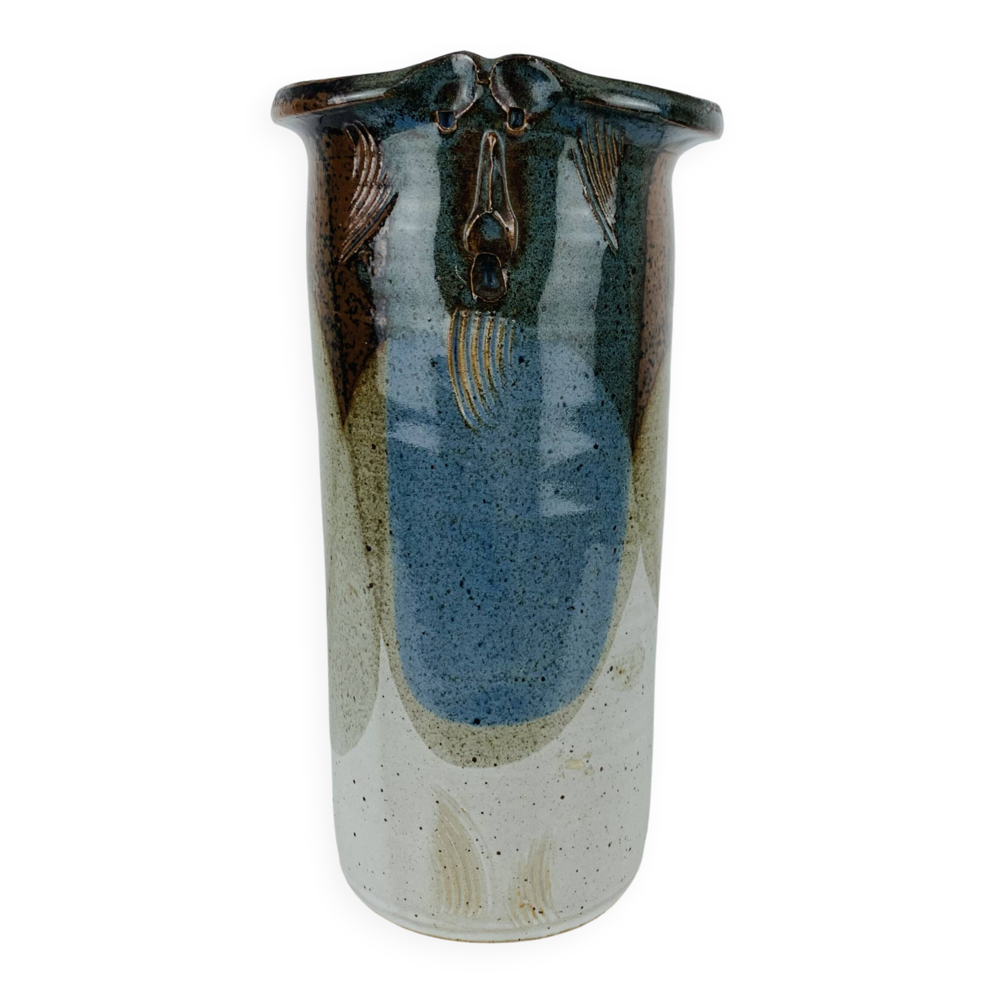 Ceramic roller vase by Marcel Piot