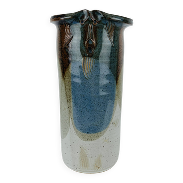 Vase rouleau en céramique par Marcel Piot