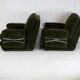 Paire de fauteuils "Space Age", velours marron et acier, France, circa 1970.