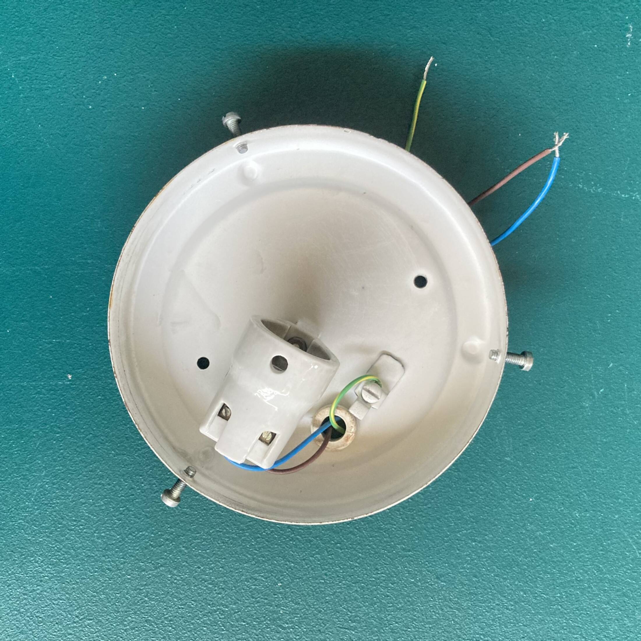 Small 1/2 spherical wall light or minimalist ceiling light from the 70s/80s old light fixture