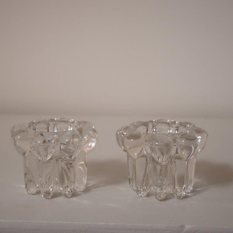 Set of 2 glass candle holders, REIMS