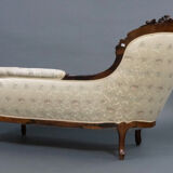 Louis XV meridian in walnut and silk