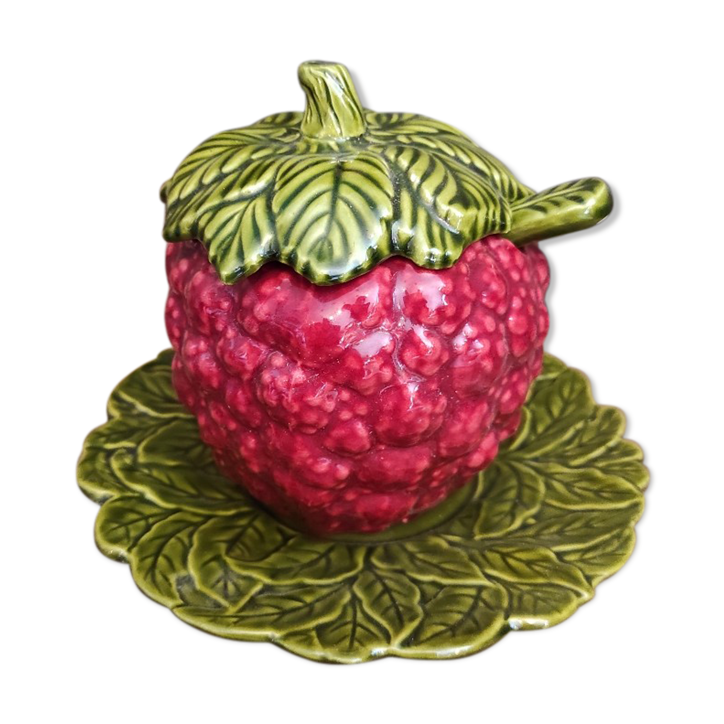 Vintage French set for jam, in the form of a strawberry