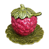Vintage French set for jam, in the form of a strawberry