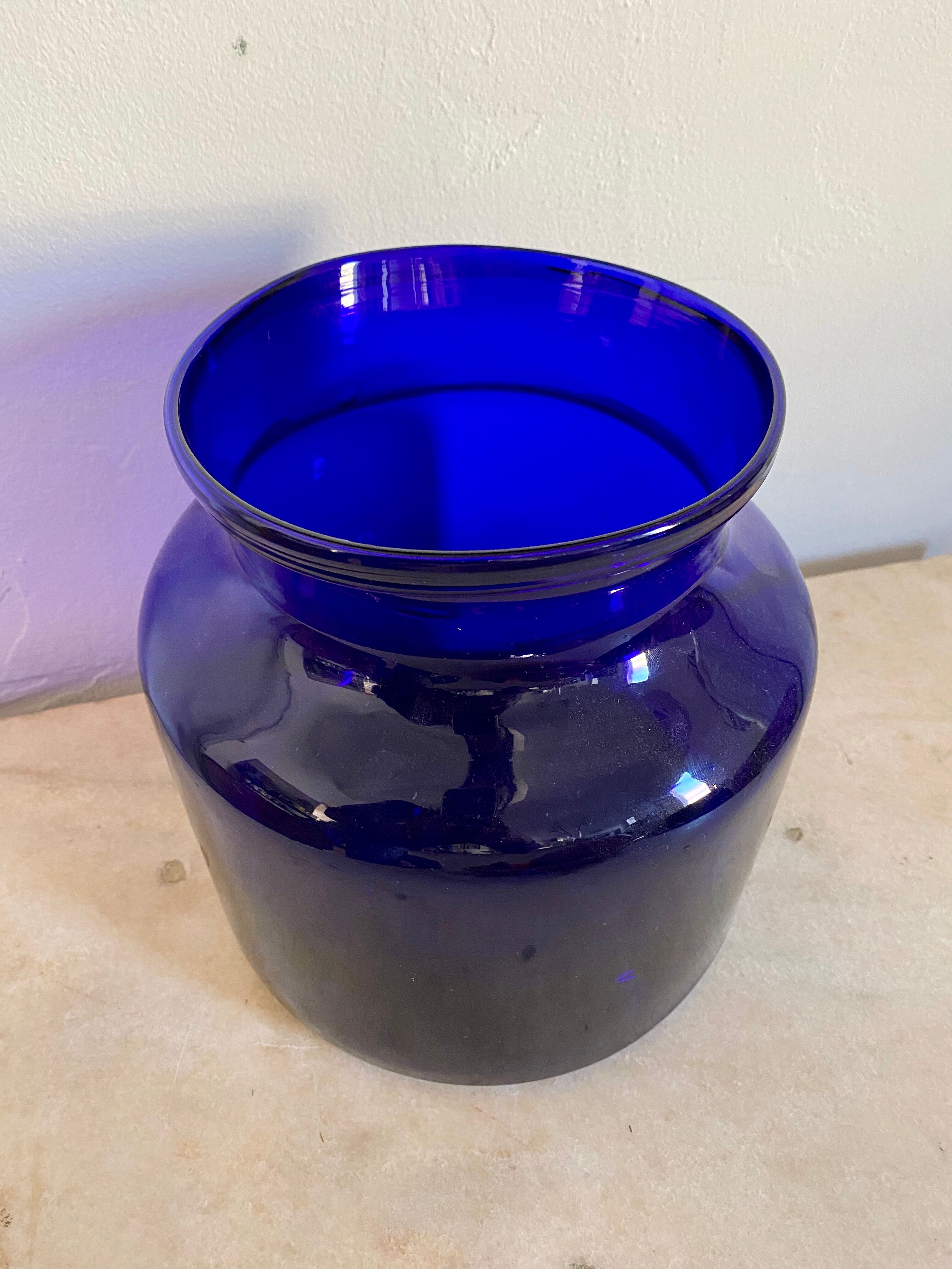 Blue glass vase