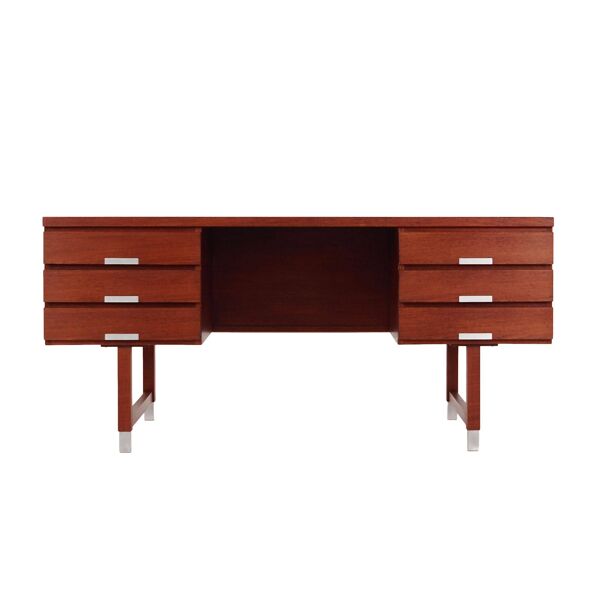 Bureau en teck, design danois, années 1970, fabricant : Eigil Petersens Møbelfabrik