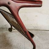 Table, bar trolley on wheels. removable tray. design 50 vintage italy