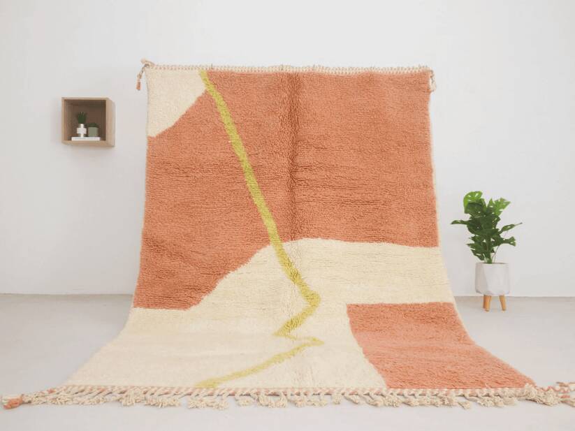 Tapos beni ouarine rose marocain 250cmx150cm
