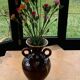 Amphora vase in glazed ceramic vallauris sign E.Covain vintage