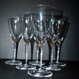 Set of 6 BEAUBOURG red wine glasses in Sèvres crystal signed H20cm