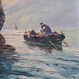Oil on panel "fishers"