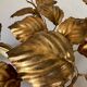 Large golden leaf wall lamp vintage design 70s