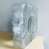 Spanish square textured glass flush mount lamp