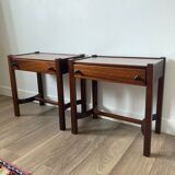 Pair of walnut bedside tables