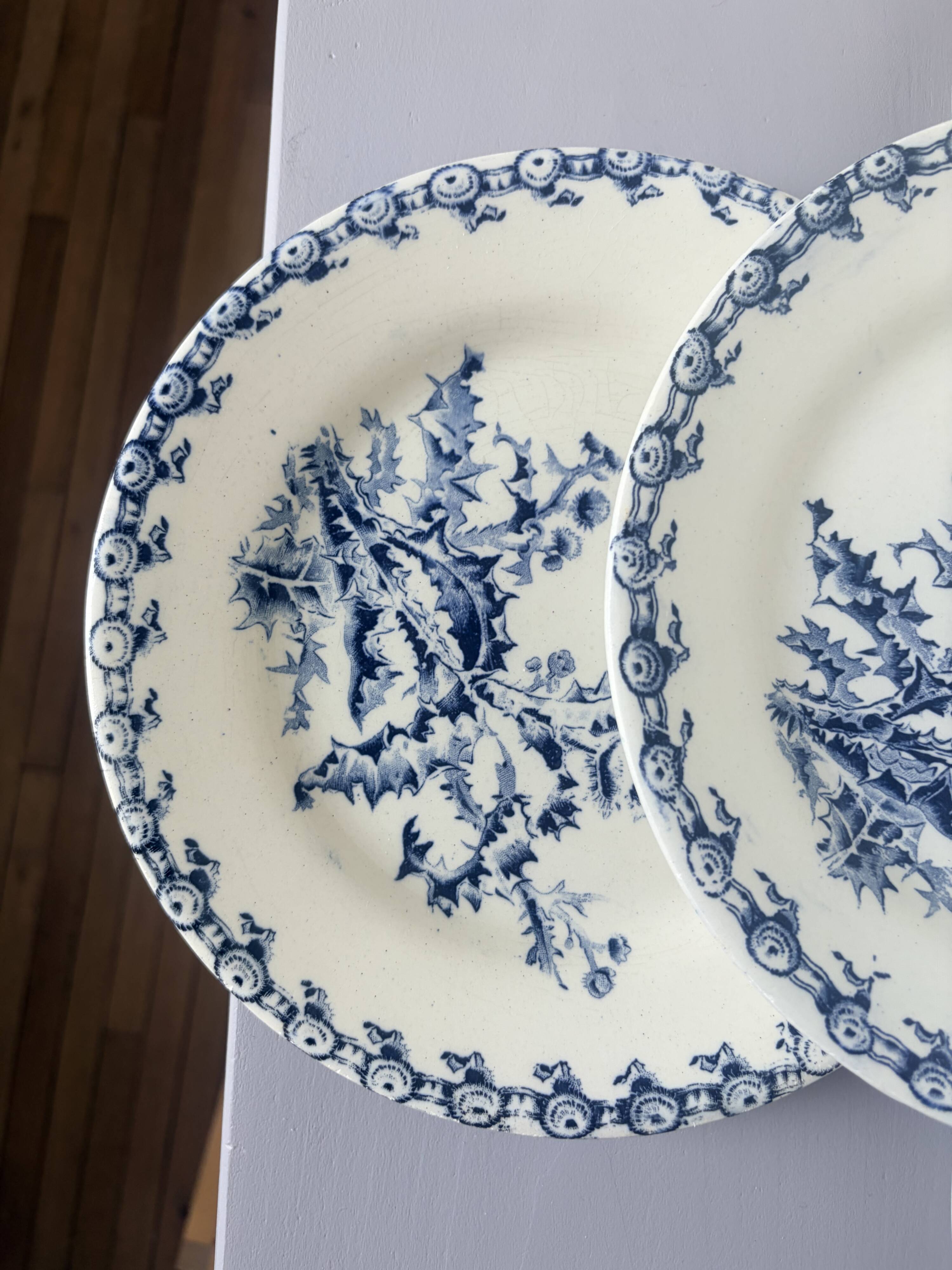 4 assiettes plates Gien Chardons 260332