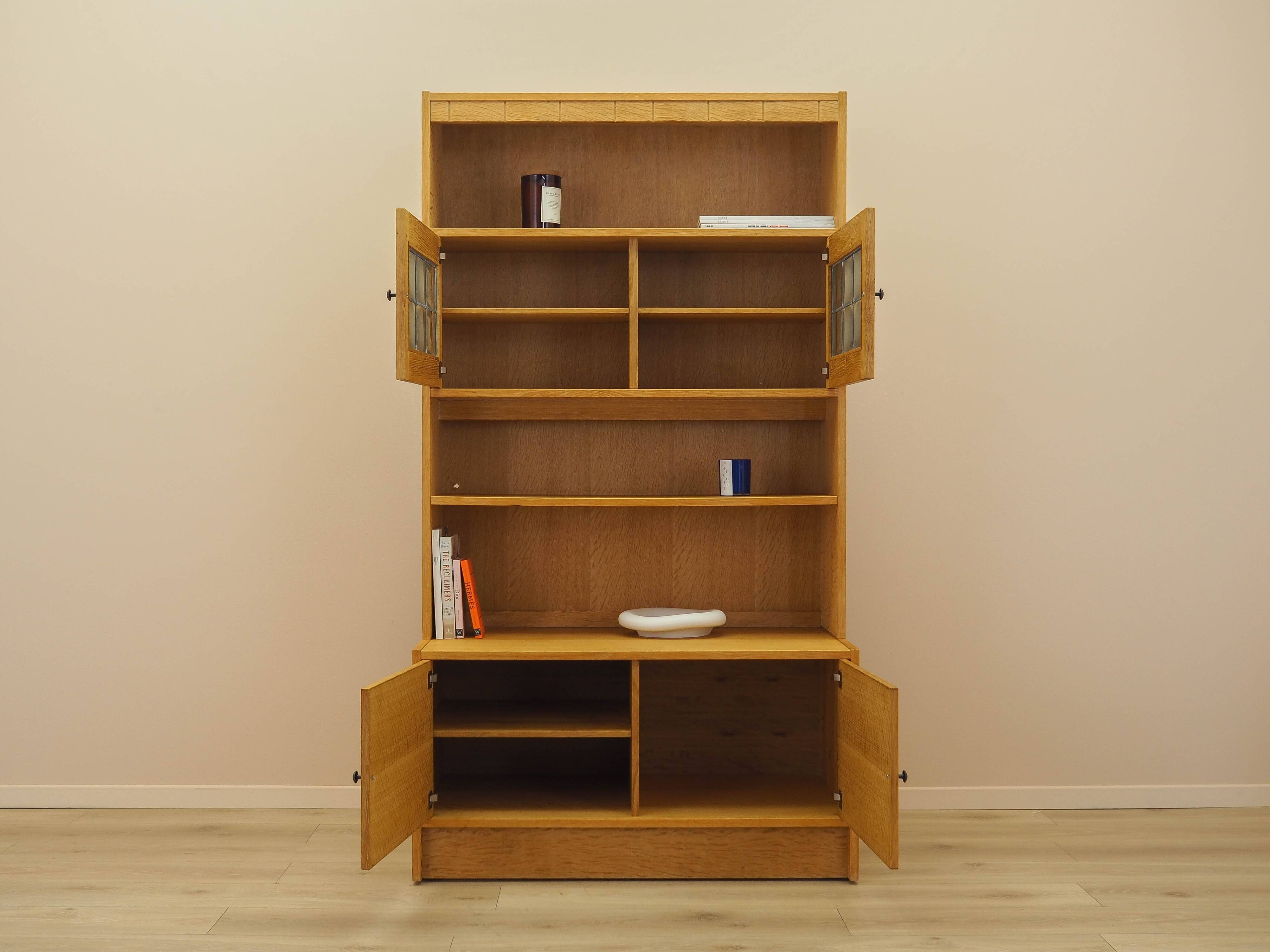Henning Kjærnulf Oak Bookcase with Glass Doors, Danish 1960s